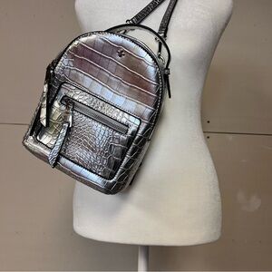 Brand new silver croc mini backpack